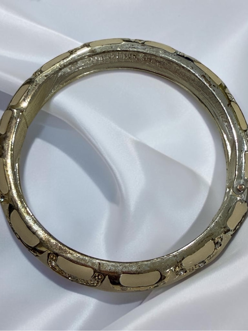 Gold Tone Hinged Bangle Bracelet